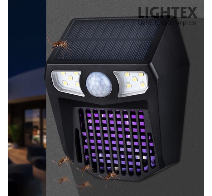 Соларна LED лампа ELECTRA против комари със сензор 1W 120lm 2в1 3.7V 1500mAh IP65 Lightex
